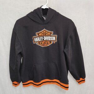 Youth Orange & Black Crest Harley Davidson Hoodie